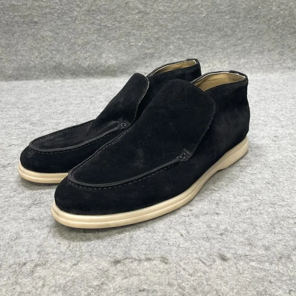 Conzuri Porto Noir Height Boost Loafers Mens US 12 EU 46 Black Suede Slip On